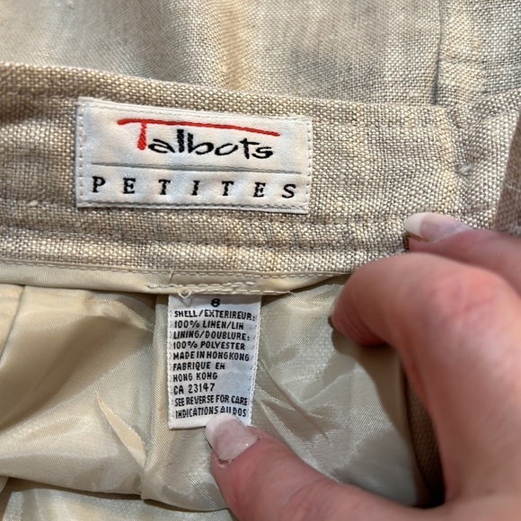 Talbots Petite Oatmeal Colored Linen Skirt Size 8P- will fit Size 6P - Picture 8 of 8